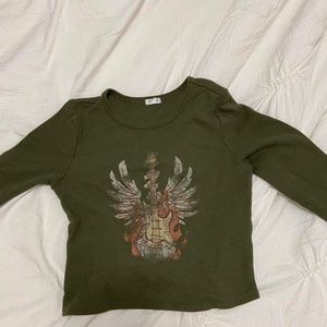 Garage cropped long sleeve top